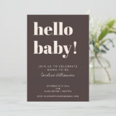 Bold Typography Brown Modern Cute Baby Shower Kaart (Staand voorkant)