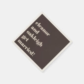 Bold Typography Fun Brown Custom Modern Wedding Servet (Hoek)