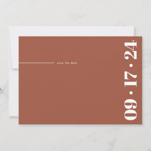 Bold Typography Minimalist Modern Terracotta Save The Date