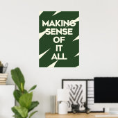 Bold Typography Poster Dark Green Quote Print (Bureau à domicile)