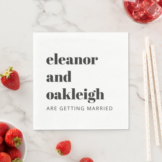 Bold Typography Simple Fun White Modern Wedding Servet (Insitu)
