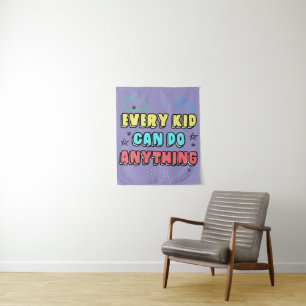 Bold Typography Statement Design voor kinderen Wandkleed