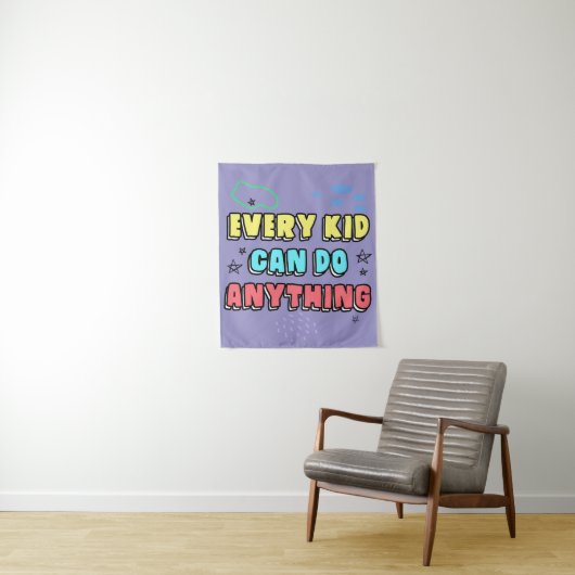 Bold Typography Statement Design voor kinderen Wandkleed (In situ)