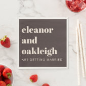 Bold Typography Warm Brown Cream Modern Wedding Servet (Insitu)