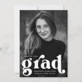 Bold Typography White Photo Afstuderen Aankondiging (Voorkant)