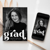 Bold Typography White Photo Afstuderen Aankondiging