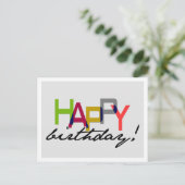 Bold Unisex Bonne Typographie Anniversaire Carte p (Debout devant)