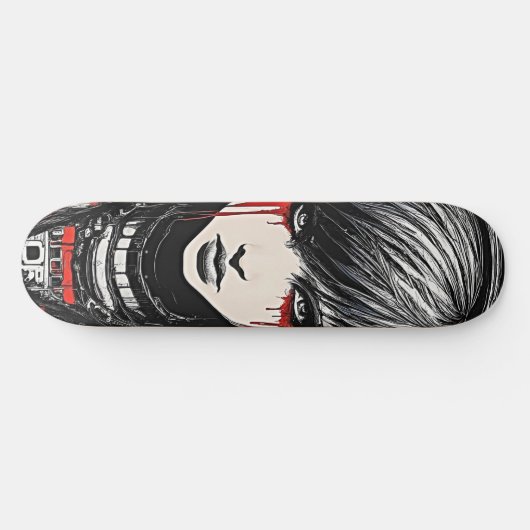 Bold Urban Emo Meisje Cyber 2K Gothic Skateboard (Horizontaal)
