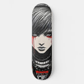 Bold Urban Emo Meisje Cyber 2K Gothic Skateboard (Voorkant)