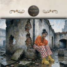 Bold Urban Woman Red White Stripes Decoupage