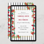 Bold Watercolor Pomegranate Wedding Invitations Kaart (Voorkant / Achterkant)