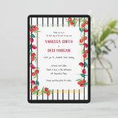 Bold Watercolor Pomegranate Wedding Invitations Kaart (Staand voorkant)