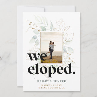 Bold We Eloped Post-Mariage Botanical Faire-part