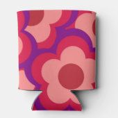 Bold Whimsical Rood & Roze Bloemen Retro, Preppy Blikjeskoeler (Achterkant)