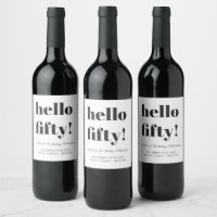 Bold White Black Modern 50th Birthday Custom