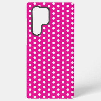 Bold White Polka Dots on Hot Pink Samsung Galaxy Hoesje
