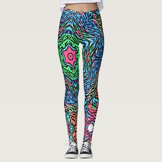 Bold Wild Mandala Inspiré Motif sur les Leggings (Devant)