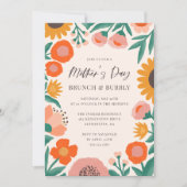 Bold Wildflower Lijst Moederdag Brunch Kaart (Voorkant)