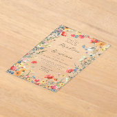 Bold Wildflower Wedding Acryl Uitnodigingen (Laagn)