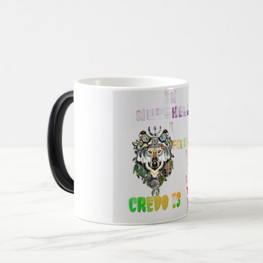 Bold Wolf Design Koffiekopje. Bruidsjonkers cadeau Magische Mok (Voorkant links)