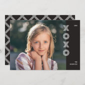 Bold XOXO Carte photo de la Saint Valentin - Noir (Devant / Derrière)