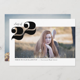 Bold Year Panoramic Graduation Party Notice Kaart