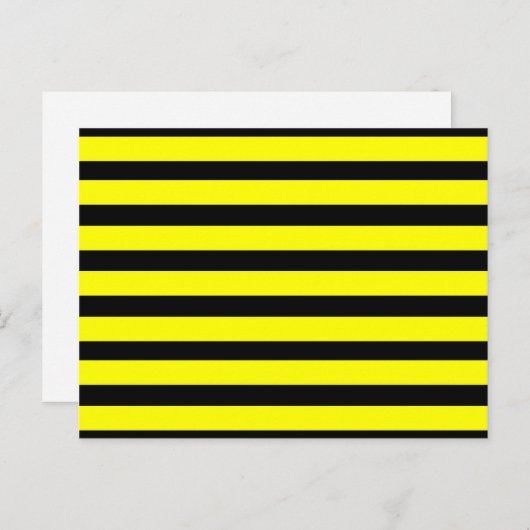 Bold Yellow and Black Bumble Bee Striped Pattern Briefkaart (Voorkant / Achterkant)