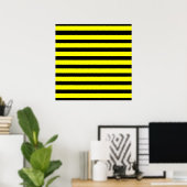 Bold Yellow and Black Bumble Bee Striped Pattern Poster (Thuiskantoor)