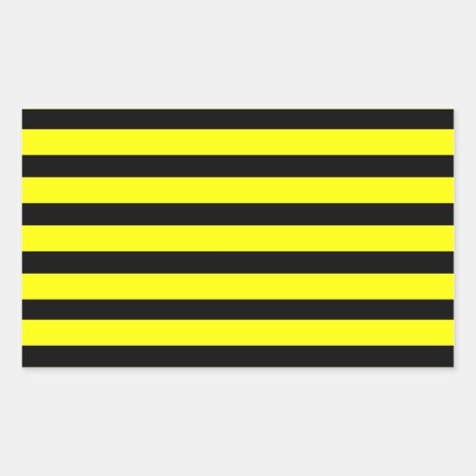 Bold Yellow and Black Bumble Bee Striped Pattern Rechthoekige Sticker (Voorkant)