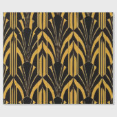Bold Yellow and Black Modern Abstract Pattern Cadeaupapier (Vlak)