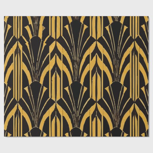 Bold Yellow and Black Modern Abstract Pattern Cadeaupapier (Vlak)