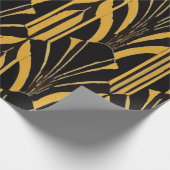 Bold Yellow and Black Modern Abstract Pattern Cadeaupapier (Hoek)