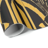 Bold Yellow and Black Modern Abstract Pattern Cadeaupapier (Rol Hoek)