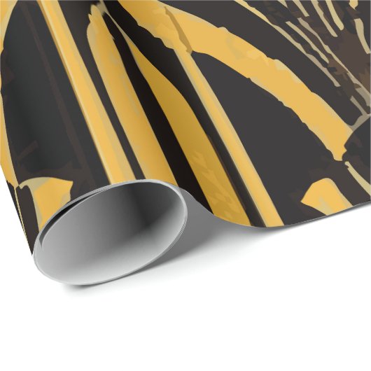Bold Yellow and Black Modern Abstract Pattern Cadeaupapier (Rol Hoek)