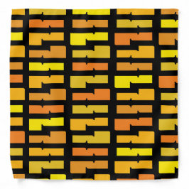Bold Yellow and Orange Electric City Cool Pattern Bandana