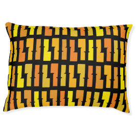 Bold Yellow and Orange Electric City Cool Pattern Hondenbed