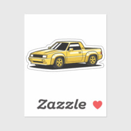 Bold Yellow Pickup Toon Sticker