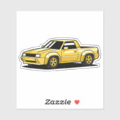 Bold Yellow Pickup Toon Sticker (Vel)