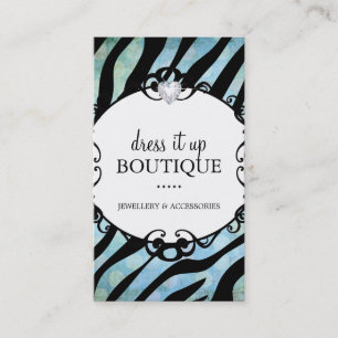Bold Zebra Print Jewelry Designer Visitekaartje