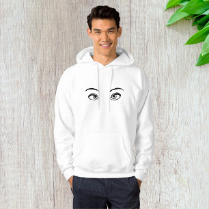 Bold zwart en wit Mysterieuze ogen Illustratie Hoodie