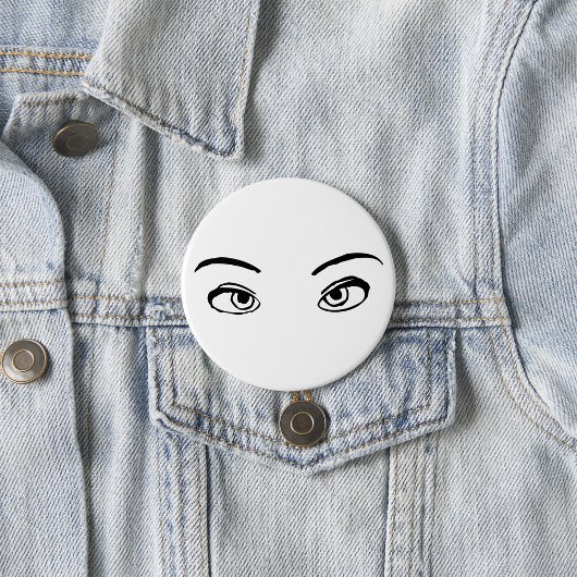 Bold zwart en wit Mysterieuze ogen Illustratie Ronde Button 7,6 Cm