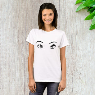 Bold zwart en wit Mysterieuze ogen Illustratie T-shirt