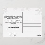 Bold Zwart en Zilver Winter Snowflake Business Folie Feestdagen Briefkaart (Achterkant)