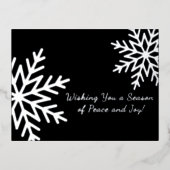 Bold Zwart en Zilver Winter Snowflake Business Folie Feestdagen Briefkaart (Voorkant)