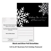 Bold Zwart en Zilver Winter Snowflake Business