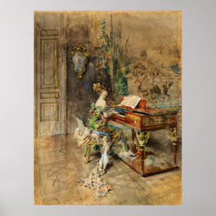 Boldini - De Vrouwe Pianist Poster