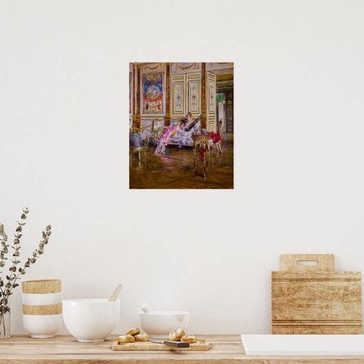 Boldini - Een luitspeler en een luisteraar Poster (Keuken)