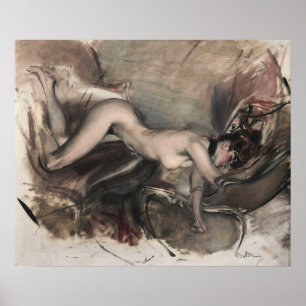 Boldini - figuur van een jonge vrouw 1890 poster
