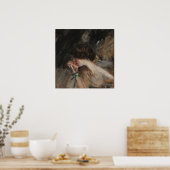 Boldini - jonge vrouw met een bloem poster (Keuken)