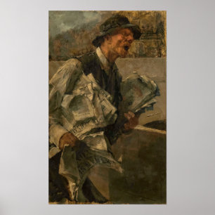 Boldini - krantenman in Parijs 1878 Poster
